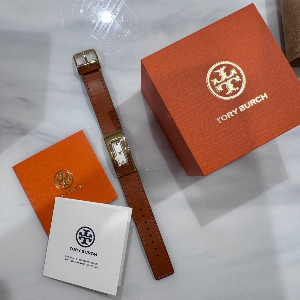 TORY BURCH T Watch With Reversible Leather And Gold Tone Stainless Steel